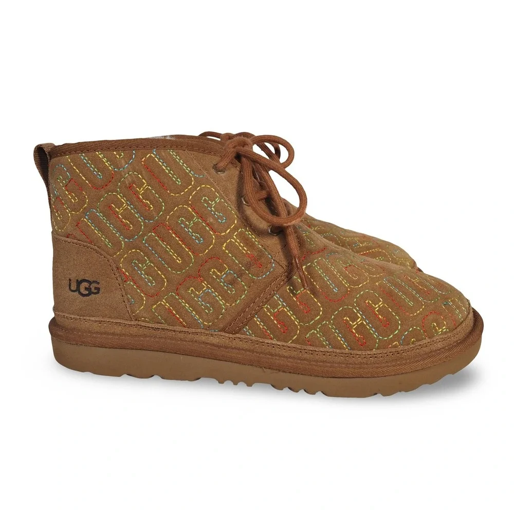 UGG Neumel II Graphic Stitch Chukka‎ Boots Youth 6 Women 7 Brown 1116170